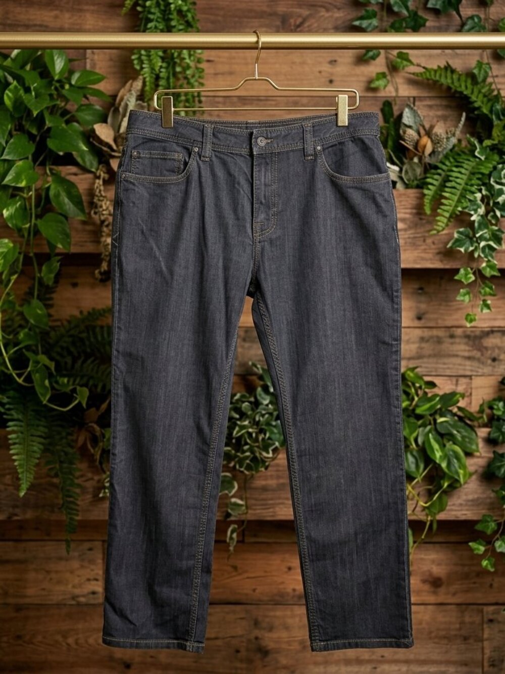 Prana Jeans Men's 36x30 (*36x28.5) Slim Fit Straight Leg Dark Wash Blue Denim